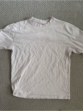 Plain H&M White Crew Neck Men's T-Shirt